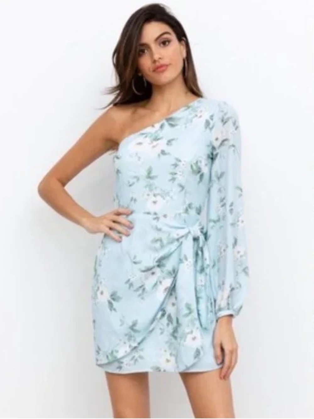 NEW Yumi Kim Studio 54 Dress Primrose Blue Floral One Shoulder Mini NWT